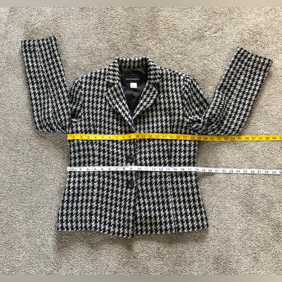 Requirements tweed Houndstooth blazer size 12 polyester wool blend workwear - Picture 7 of 11